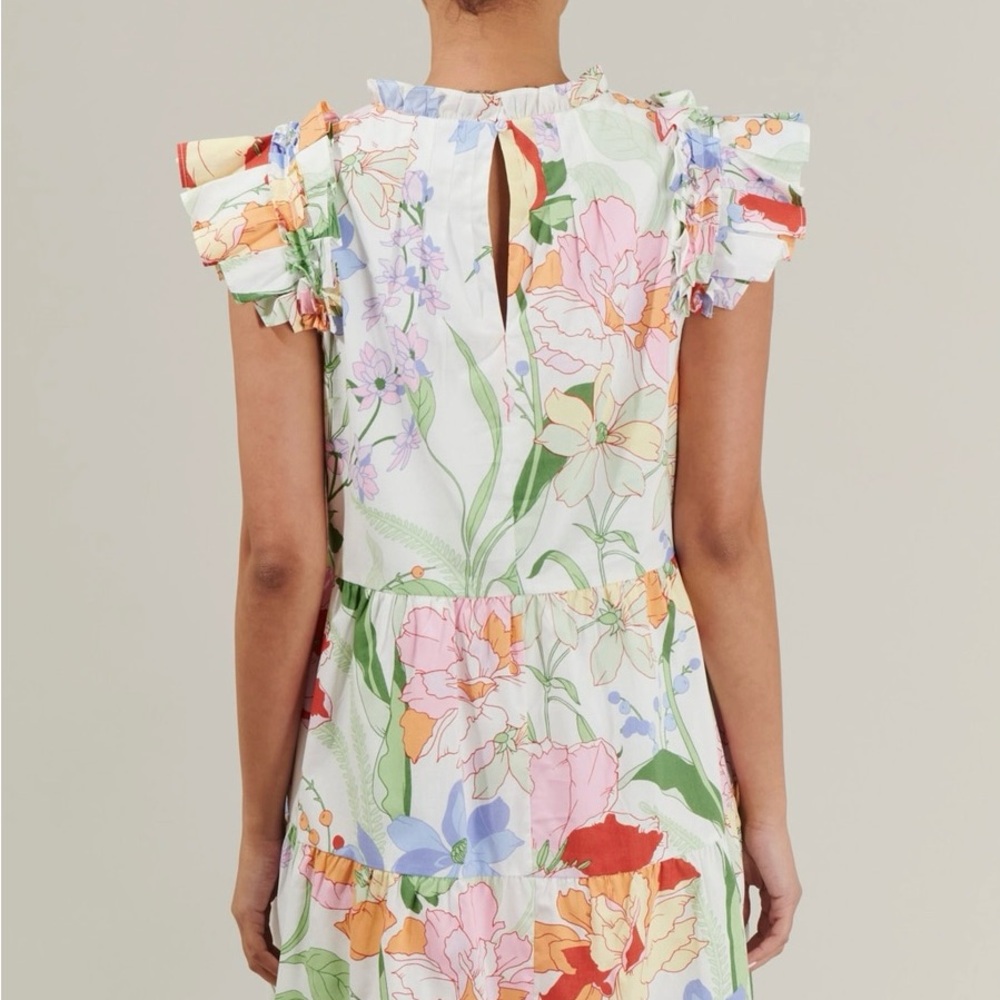 Floral Ruffle Sleeve Dress - Picture 4 of 6